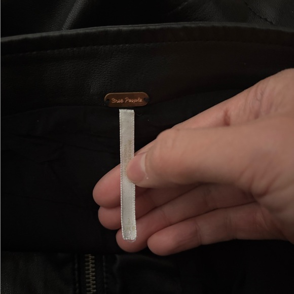 Free People Maya Mod Vegan Leather Mini Skirt Black - Picture 7 of 8